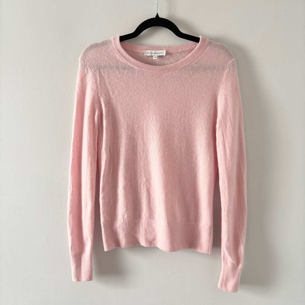 White + Warren Cashmere Crew Sweater Pullover Lightweight Thin Knit Cozy Soft